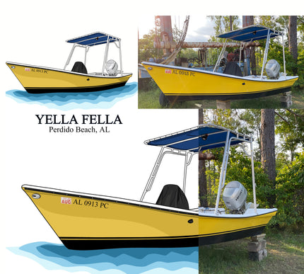 Custom Digital Boat Artwork